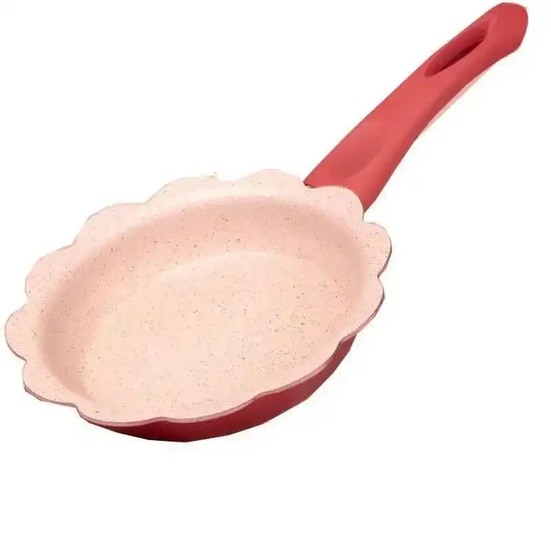 16cm Baby Food Non-stick Pan Supplement Pot Maifan Stone Children Milk Pot Soup Noodle Omelette Pot Oasis Select Red Frying Pan