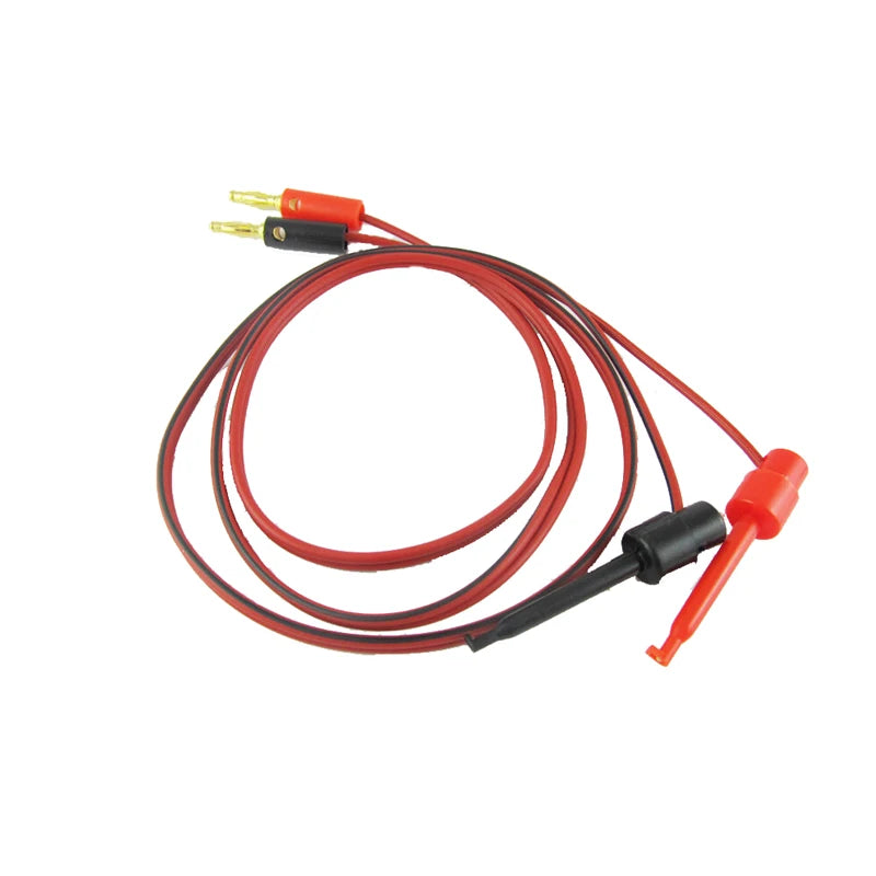 1m Small Test Hook Clip to Banana Plug Cable for Multimeter Test Lead Cables Black White Electrical Clamp Dual Tester 1 Pair Oasis Select