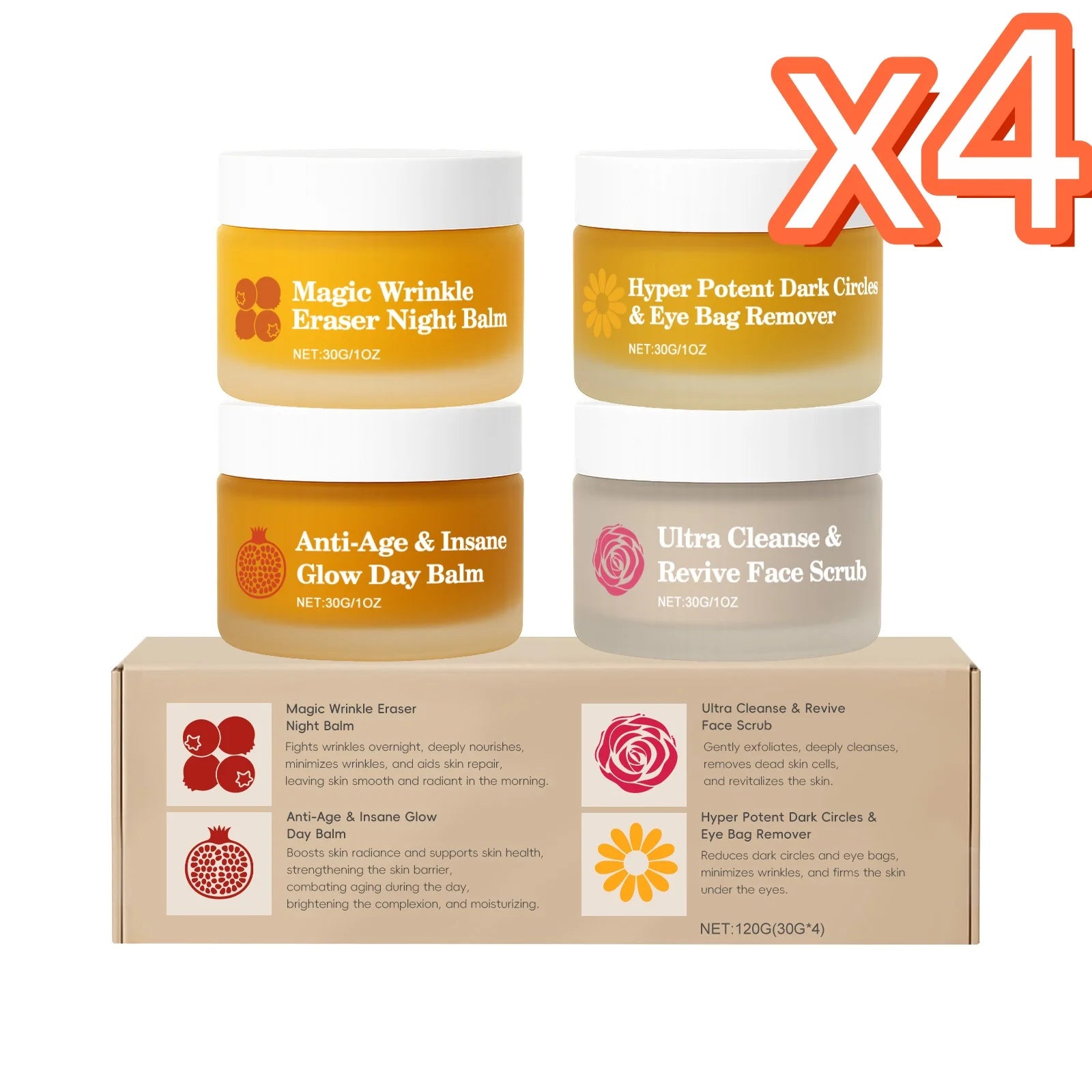 Day Night Skincare Set Moisturizing Repair Skin Barrier Brightening Facial Skins Multi Functional Skincare Eye Face Care Combov Oasis Select 4x4x30g