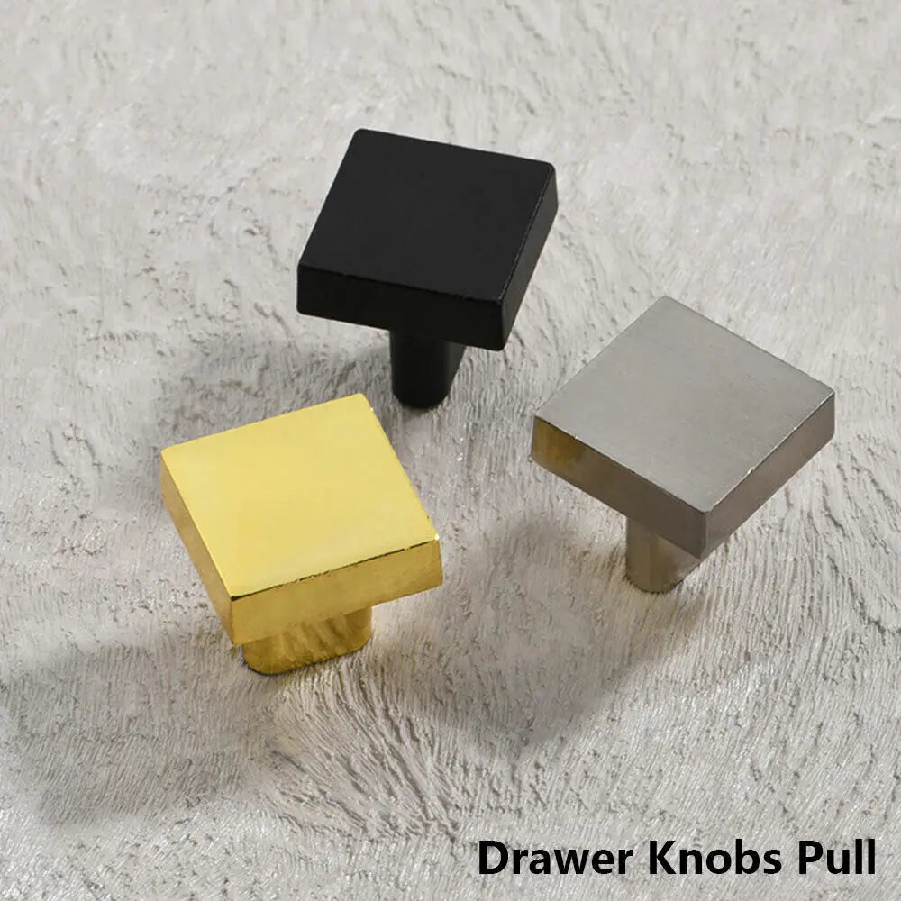 Nordic Fresh Square Cabinet Knobs Black, Gold, Silver Cupboard Drawer Knob Handles Pulls Furniture Home Decor DIY Door Handle Oasis Select
