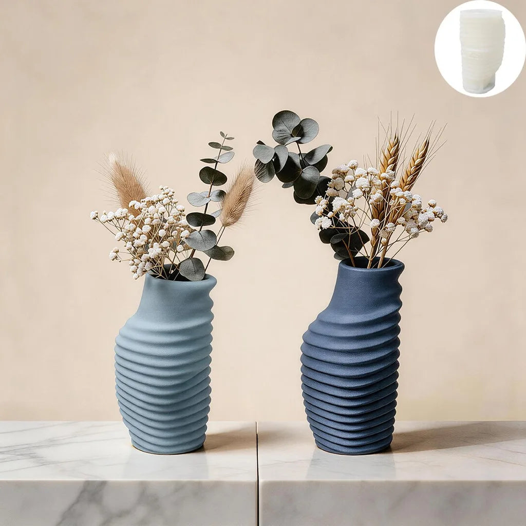 Twisted Pleated Mold Reusable Vase Silicone Mold Clay Pottery Mold Minimalist For Craft Teaching Dining Table Handmade Creation Oasis Select