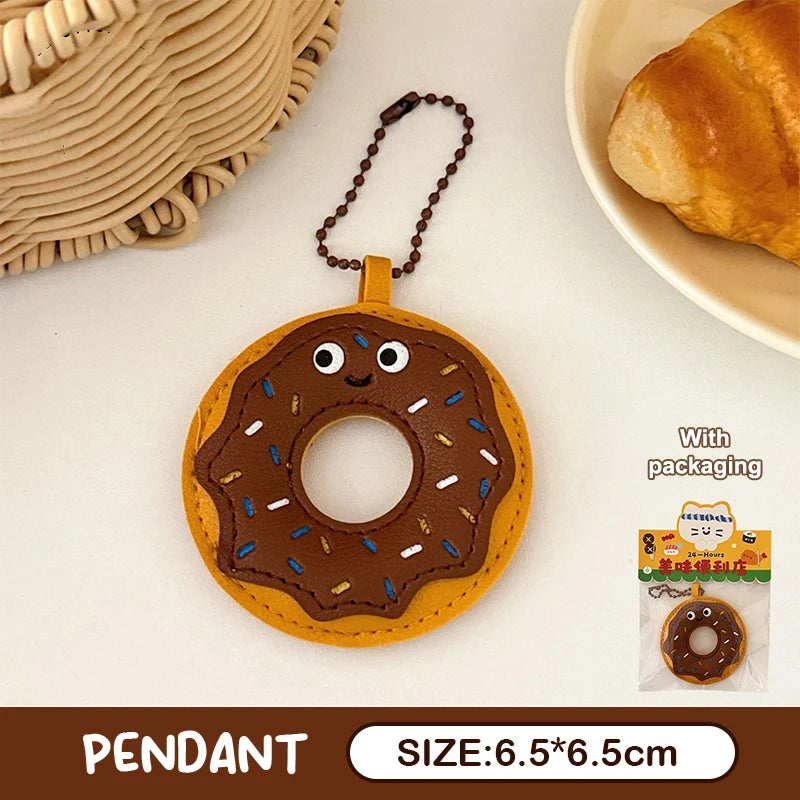 Cute Food Doll PU Leather Keychain Bag Charm Pendant Novelty Keychain Charm Oasis Select A4