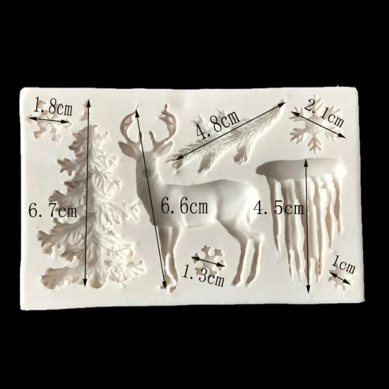 Mold Elk Shaped Silicone Mold Christmas Silicone DIY Epoxy Christmas Series Cake Baking Decoration Chocolate Mold Oasis Select