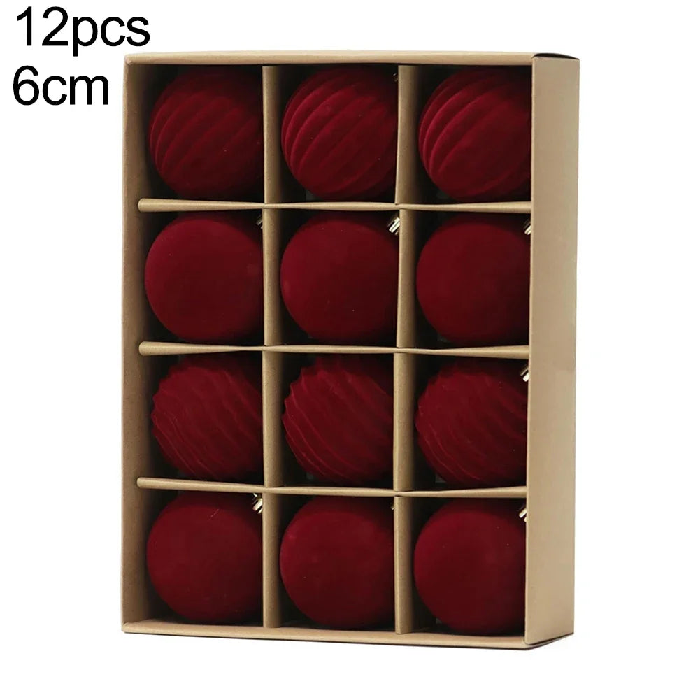 12-Pack DIY Christmas Ball Set Designed For Christmas Tree Decoration 6cm/8cm Christmas Ornaments For Xmas Trees Home Decor Oasis Select 6cm Wine red China Mainland