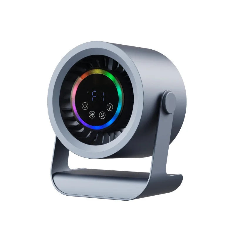 USB Mini Fan Touch Control Digital Display – Silent Desk Fan