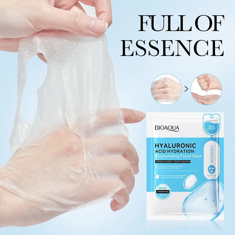 10pcs BIOAQUA Hyaluronic Acid Face Mask skincare Moisturizing Anti Acne Anti-wrinkle Facial Masks Face Sheet Mask Skin Care Oasis Select