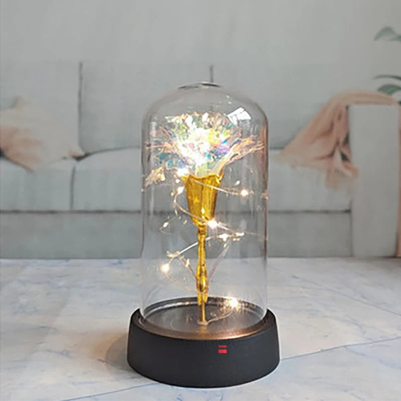 Artificial Carnation Flowers Valentines Day Gift For Girlfriend Eternal Carnation LED Light Foil Flower Mother's Day Gift Oasis Select white