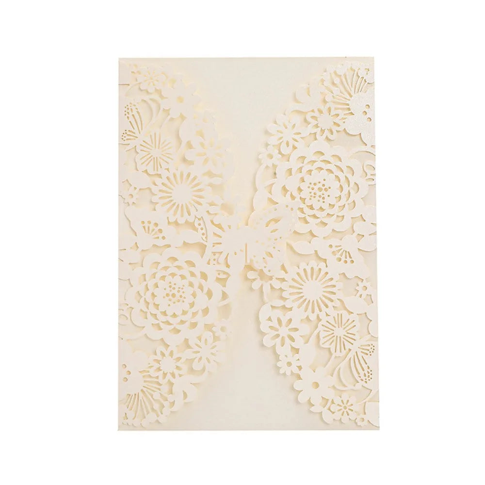 50pcs Laser Cut Hollow Floral Wedding Invitation Cards