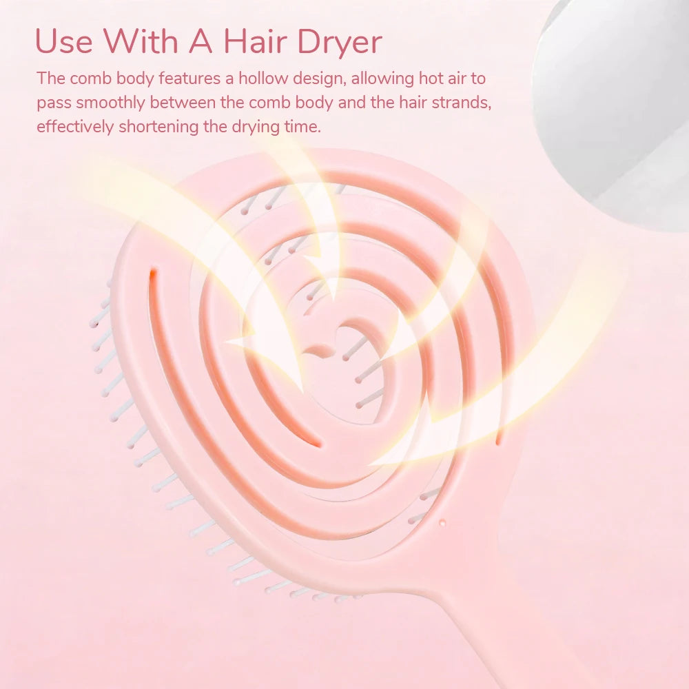 Sakura Pink Hair Brush Set – Round, Spiral & Paddle Brush Hair Brush Set Oasis Select