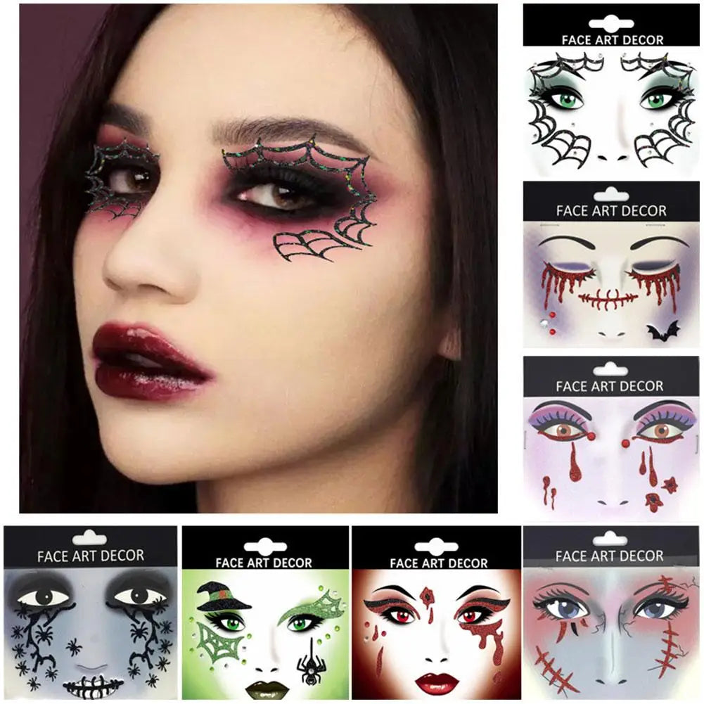 Halloween Face Gems Rhinestone Crystal Glitter Jewel Stickers Face Gem Stickers Oasis Select