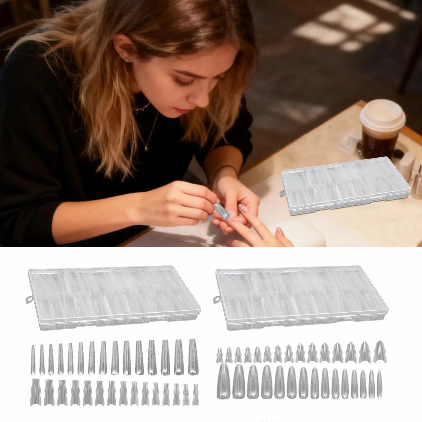 Nail Forms 180Pcs Building Nail Mold Tips Nail Extension Form Full Cover Nails Art Extend Builder Mold False Manicure Tool Oasis Select
