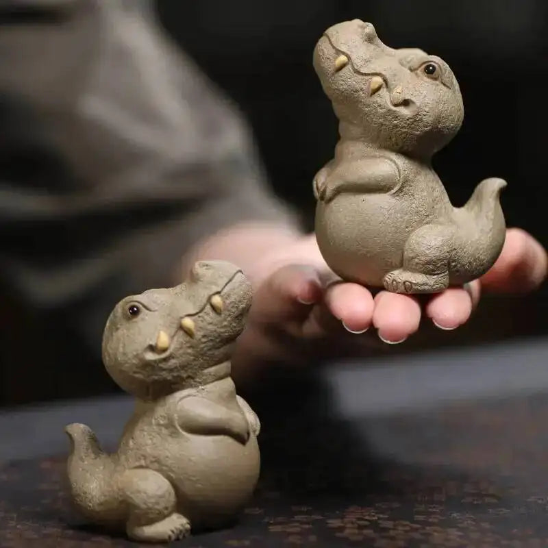 Purple Clay Tea Pet Dinosaur Tyrannosaurus Rare Animal Tea Play Accessories Tea Table Ornament Cover Holder Oasis Select
