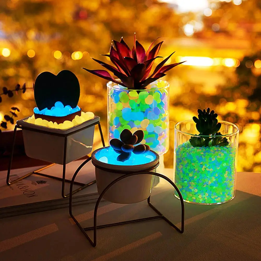 50Pcs Luminous Stones Fish Tank Aquarium Ornament Glow In The Dark Pebbles Outdoor Yard Lawn Path Walkways Decorations Oasis Select