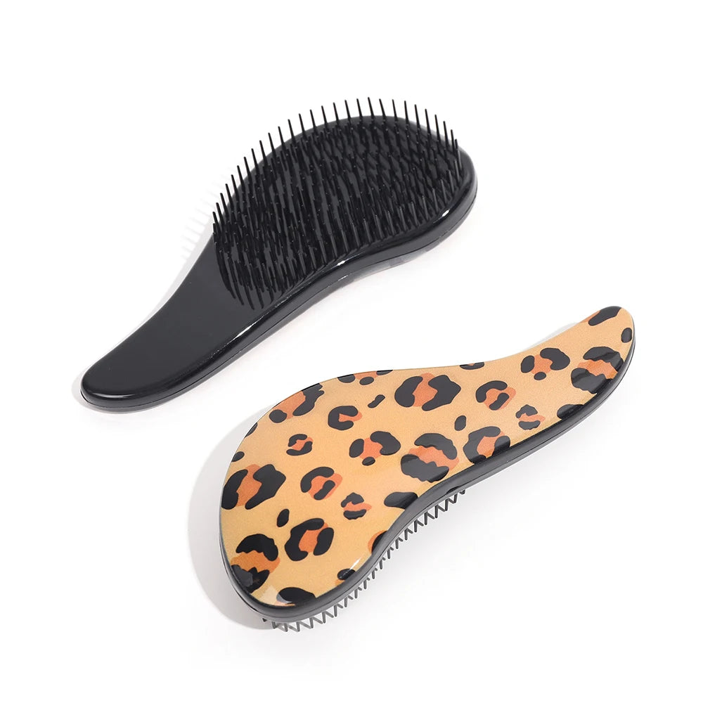 Leopard Print Air Cushion Comb Scalp Massage Comb Wet Dry Detangling Hair Comb Hair Styling Detangler Fast Blow Drying Hairbrush Oasis Select yellow