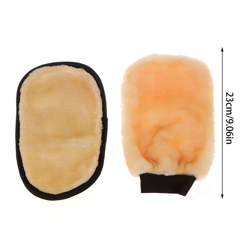 Car Soft Polishing Glove Artificial Wool Car Washing Gloves Water Absorption Micro Fiber Car Wash Mitt For Glass Plastic Leather Oasis Select