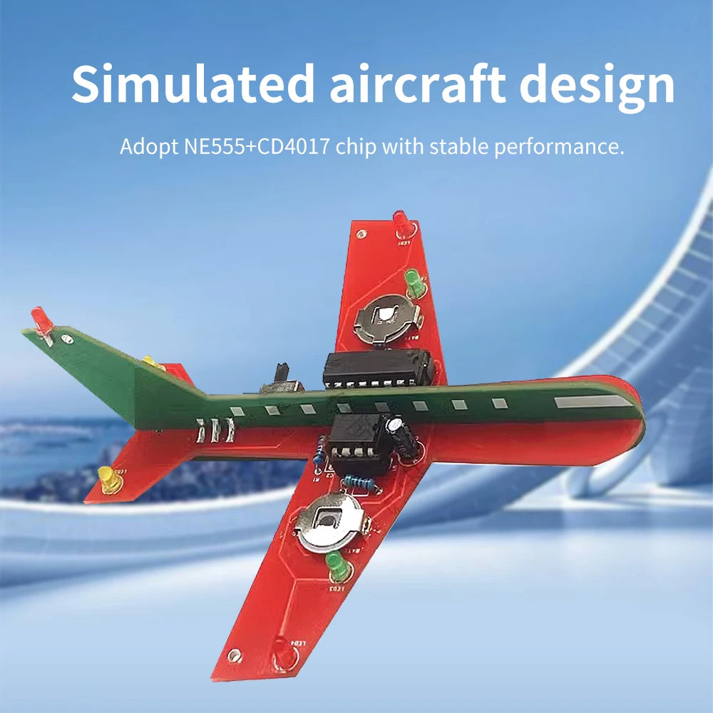 DIY Electronic Kit Small Airplane CD4017 Flow Lamp Welding Practice Electronic Science Assembly Kit Flashing LED PCB Oasis Select