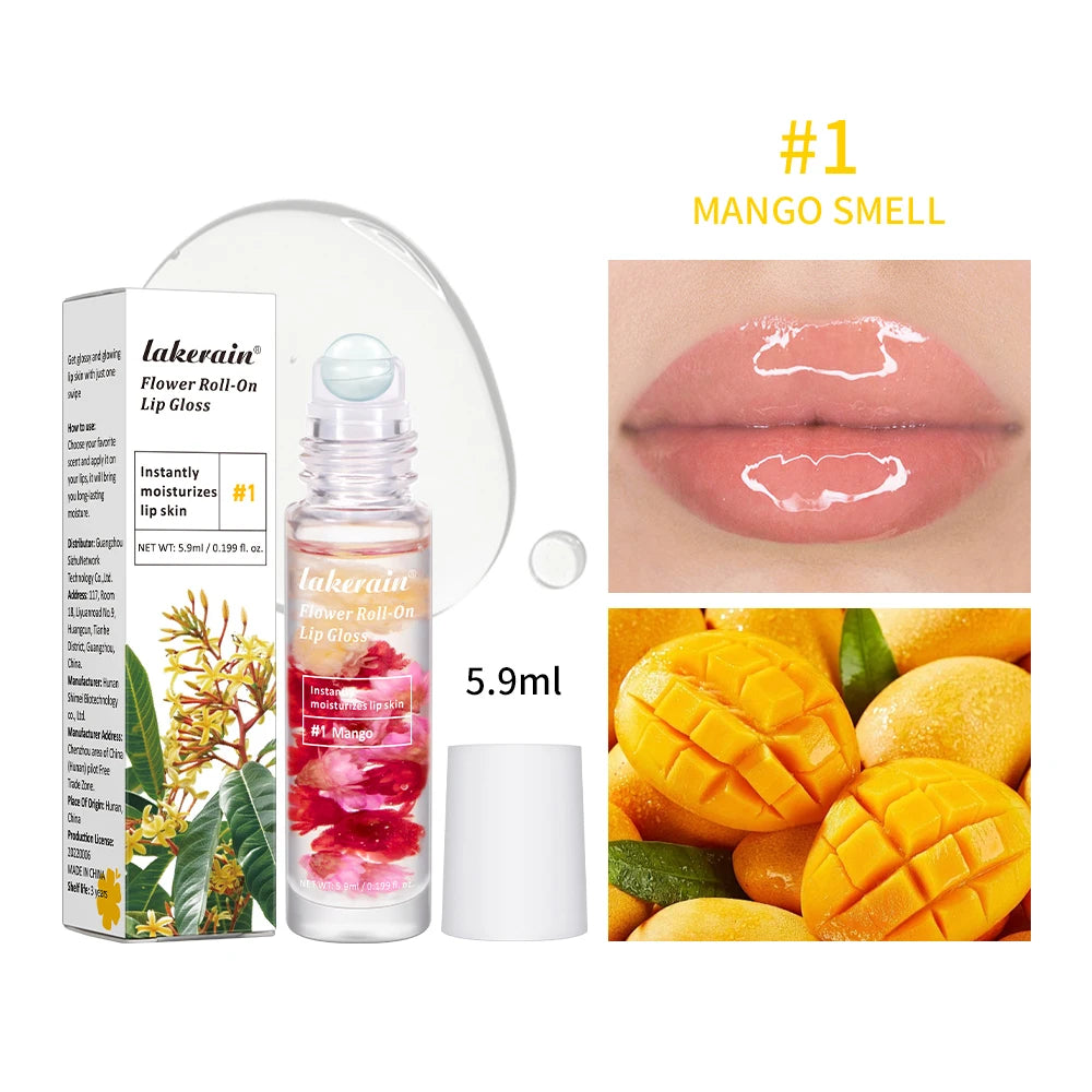 Blossom Roll-On Lip Oil Gloss | Real Flowers, Fruity Scents