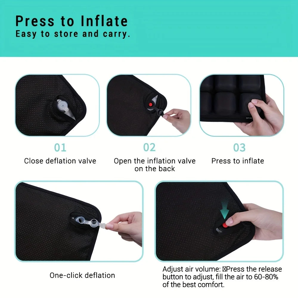 3D Air Cushion for Office Chair Car Seat Air Seat Cushion Back Cushion for Relieving Back Sciatica Tailbone Pain Seat Pad Oasis Select