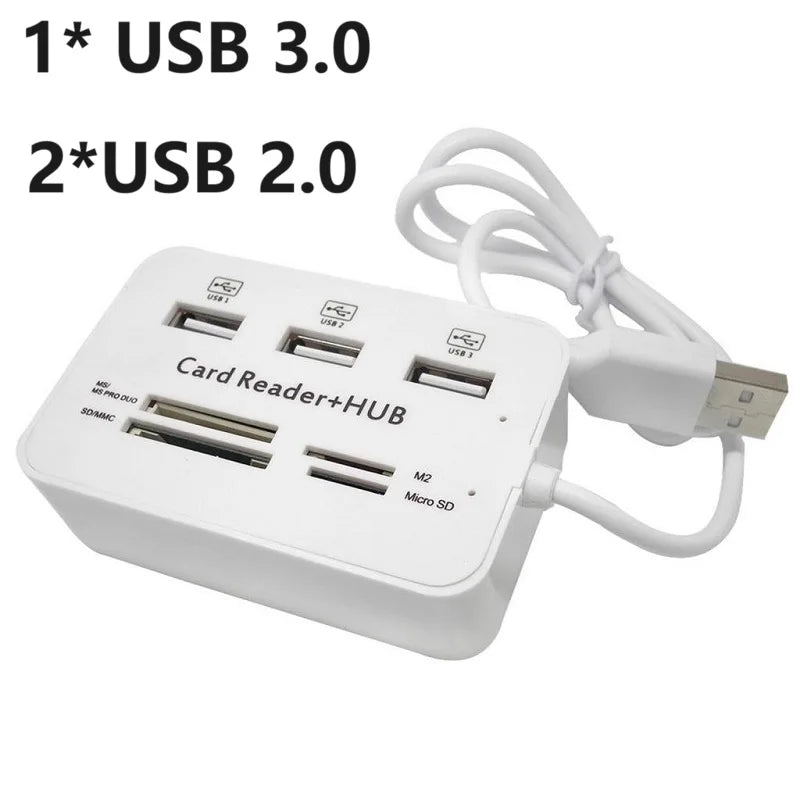 7in1 USB 3.0 HUB 3 Ports USB 4 Ports Expander SD TF MS,M2 MMC Memory Card Reader Adapter For U Disk PC Laptop Mouse Keyboard Oasis Select