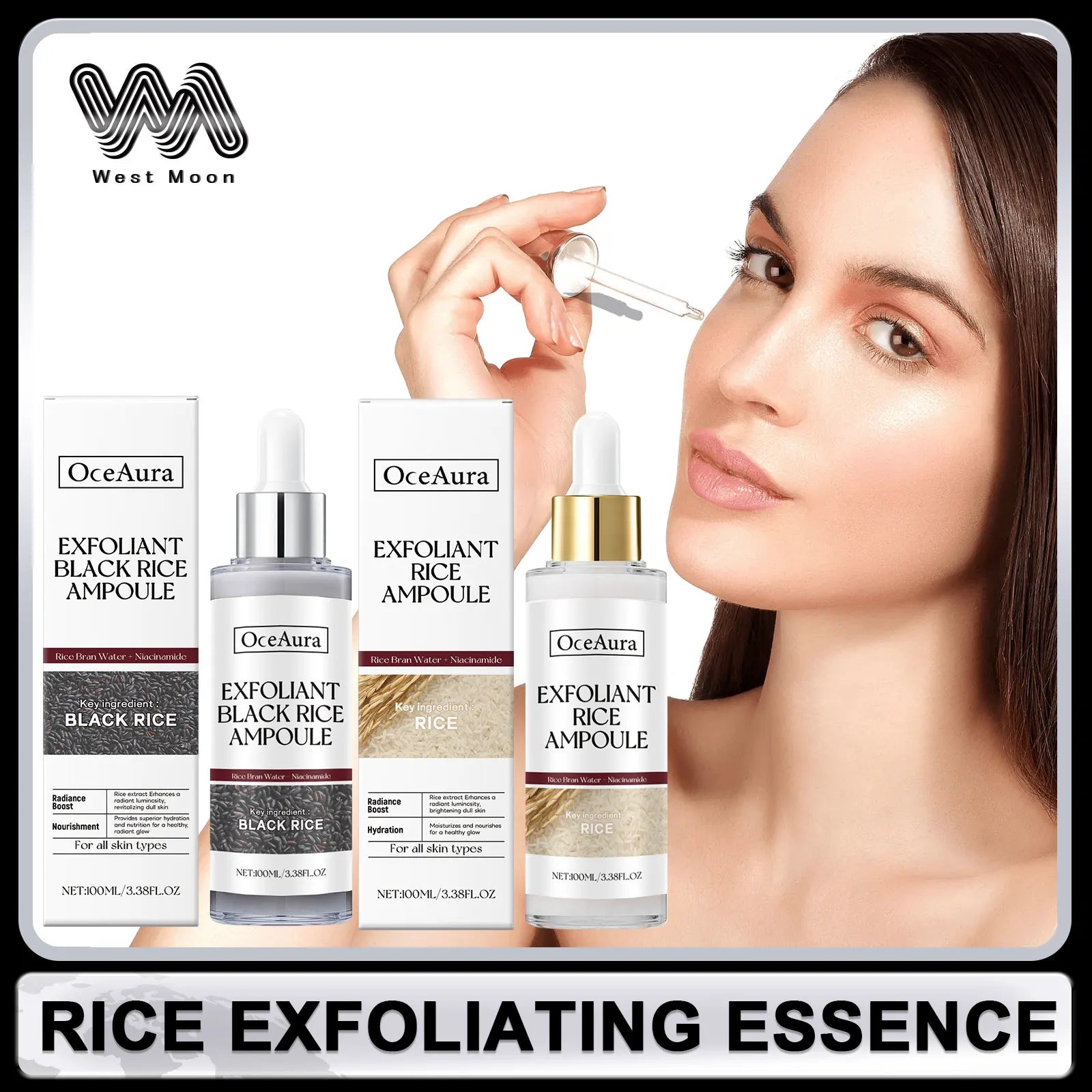 Rice Exfoliating Essence Dead Skin Removal Oil Control Brightening Moisturizing Nourishing Improve Roughness Nicotinamide Serum Oasis Select