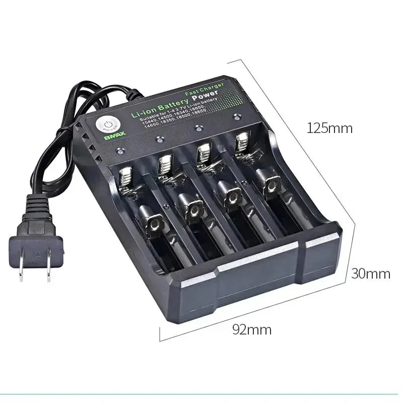 1-5Pcs 18650 Battery Charger Black 1 2 4 Slots AC 110V 220V Dual For 18650 Charging 3.7V Rechargeable Lithium Battery Charger Oasis Select