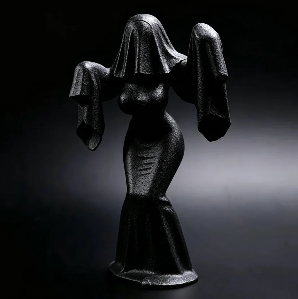 3D Printed Female Ghost Figurine Spooky Creative Ornament Unique Art Decor Personalized Home Space Decoration Craft Gift Oasis Select Black