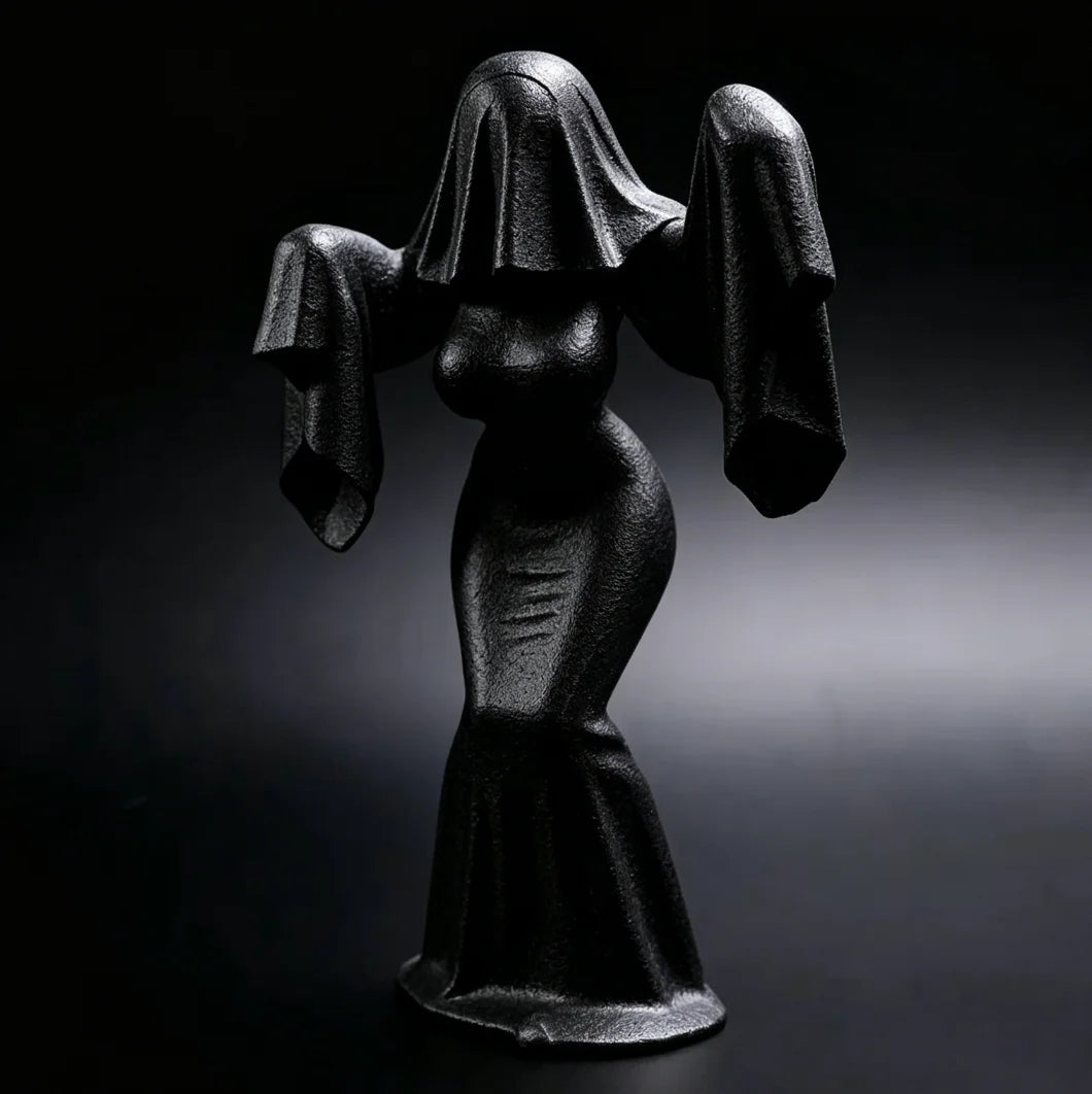3D Printed Female Ghost Figurine Spooky Creative Ornament Unique Art Decor Personalized Home Space Decoration Craft Gift Oasis Select Black