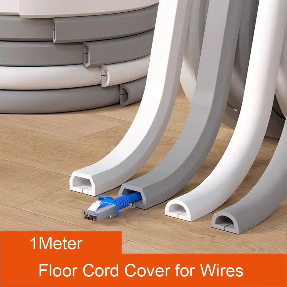 Floor Cord Cover Self-adhesive Power Cable Protector For Wires On Floor Cord Hider Floor Cable Management Wire Organizer Oasis Select