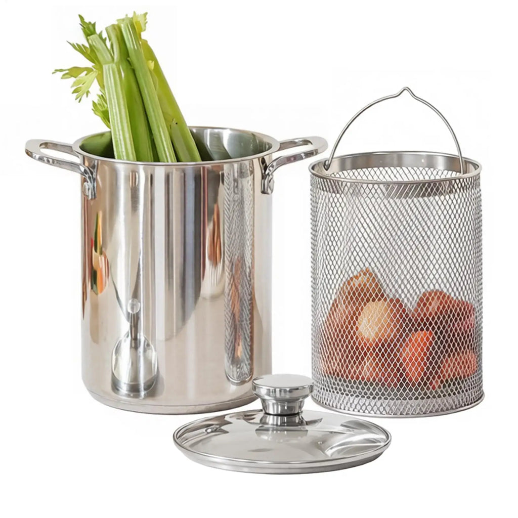 Deep Frying Pot Stainless Steel Fryer Pan Pasta Cooking Pot with Basket and Lid Deep Fryer Chicken Fried Chicken Cooking Tools Oasis Select