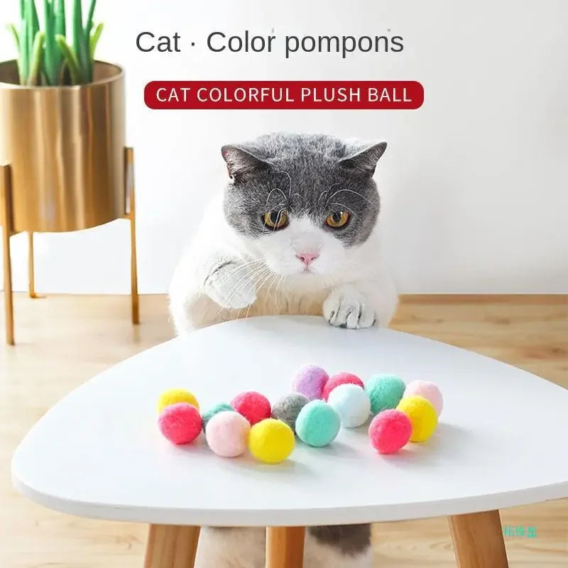 Cat Toys Interactive Launch Training Toy For Pet Kitten Creative Mini Shooting Gun Games Stretch Plush Ball Toys Pet Supplies Oasis Select