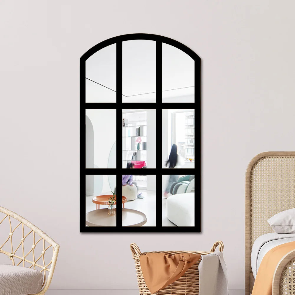 Wood and Acrylic Mirror Paste False Window Living Room Bedroom Study Decorative Wall Paste wall decor Oasis Select MZ424-C 82.6cm x 50.8cm