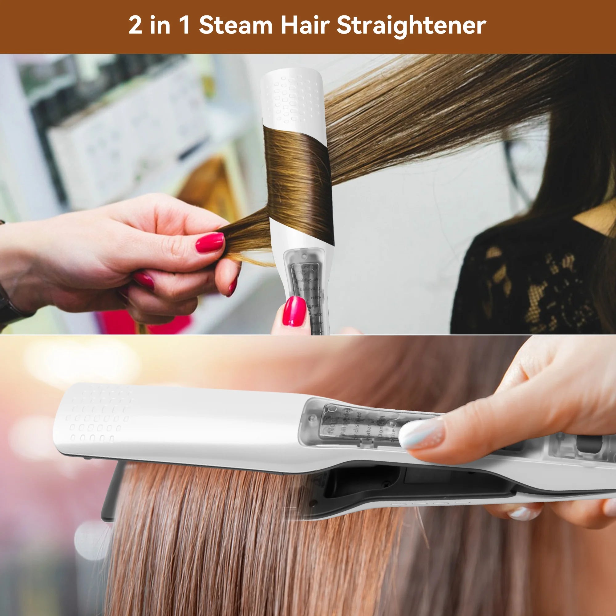 URGGU Steam Hair Straightener Nano Titanium Ceramic Flat Iron