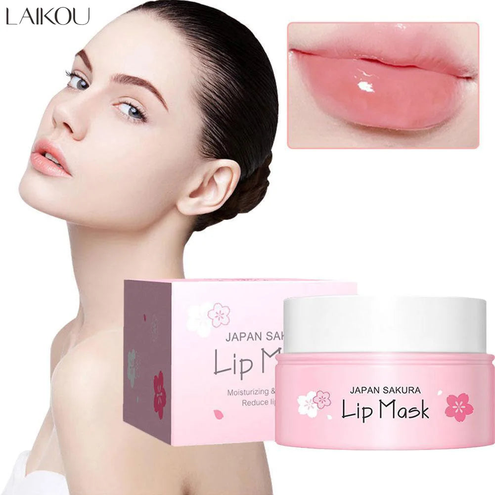 Laikou Sakura Lip Mask 8g Overnight Treatment Hydrating Moisturizing Repair Dry Chapped Lips Nourishing Care Peel Off Oasis Select