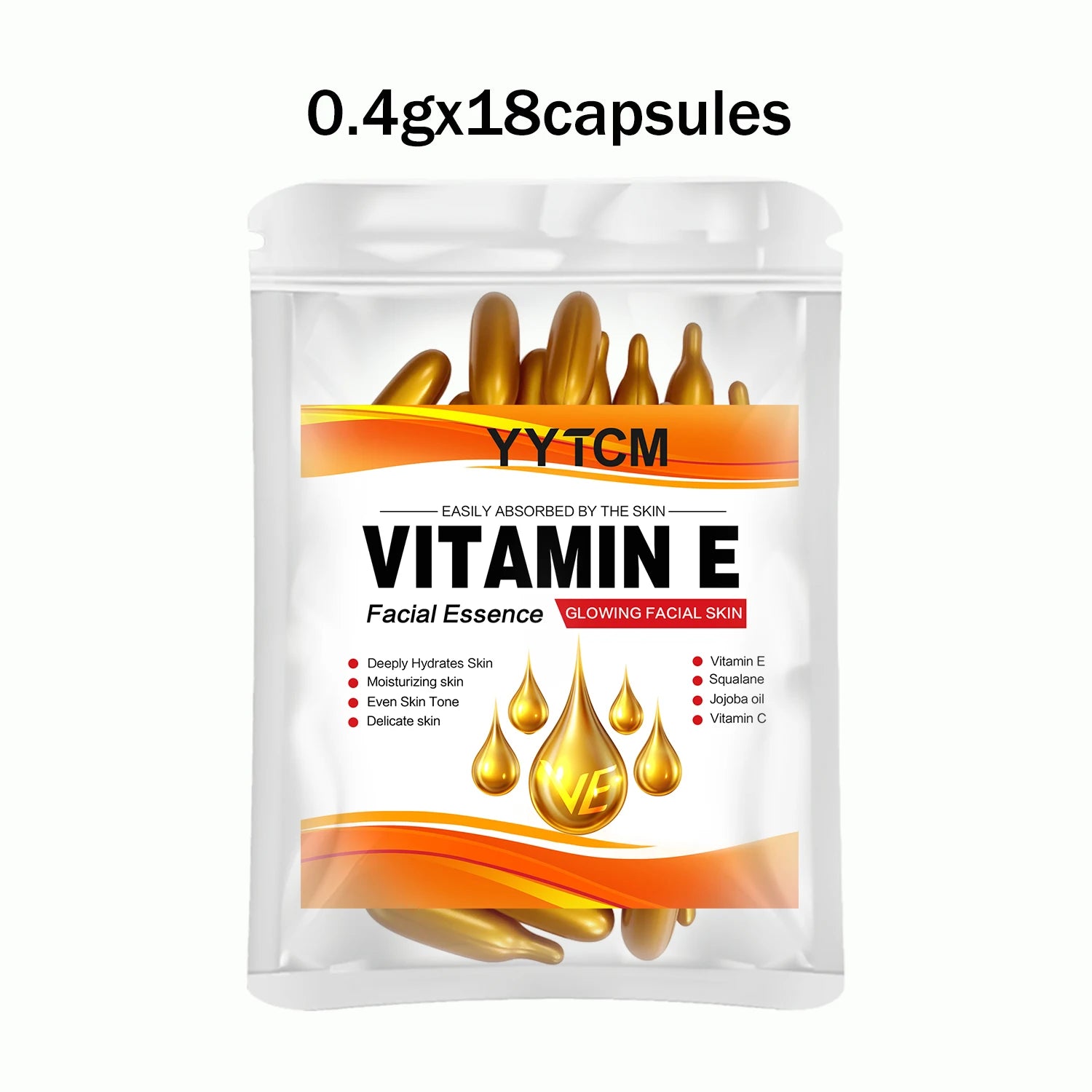 Vitamin E & Squalane Moisturizing Capsule Essence Serum Face Serum Capsules Oasis Select 1bag 18capsules