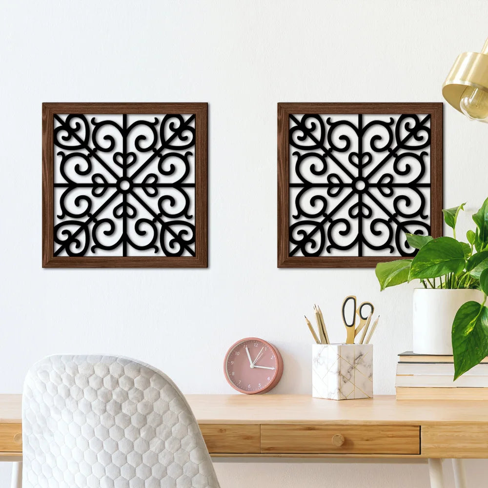 Wooden hollowed out UV printed wood grain home wall decoration can be pasted with living room and bedroom murals room decor Oasis Select