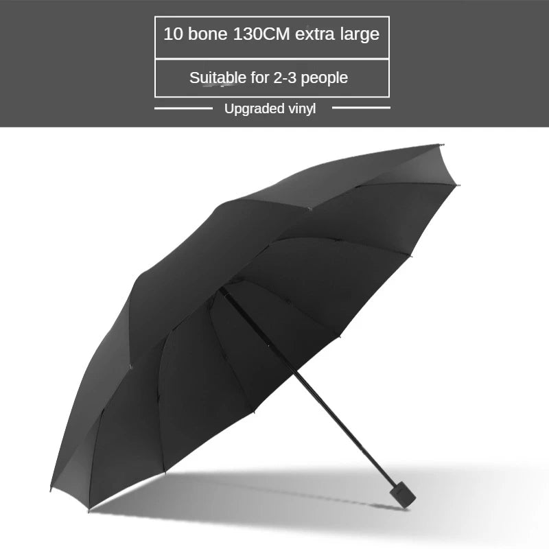 Super Large Folding Umbrella Rain Women Windproof Sunny And Rainy Paraguas Male Double Whole Family Umbrellas UBY28 Oasis Select Black