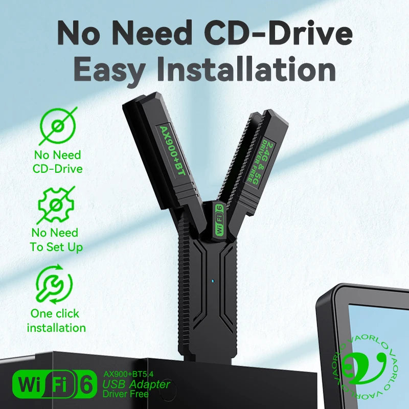 AX900 WIFI6 USB Adapter Bluetooth 5.4 Wireless Adapter Dual Band 2.4G+5GHz 900Mbps USB 3.0 Wireless Card Receiver For WIN10/11 Oasis Select