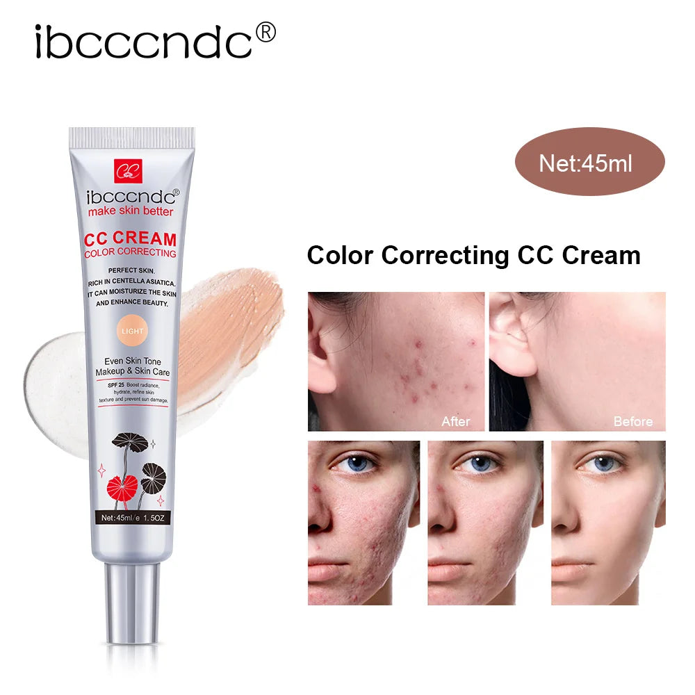 Correcting CC Cream Foundation Moisturizing Waterproof Even Skin Tone Base Makeup Lasting Conceal Pores CC Cream Primer Cosmetic Oasis Select