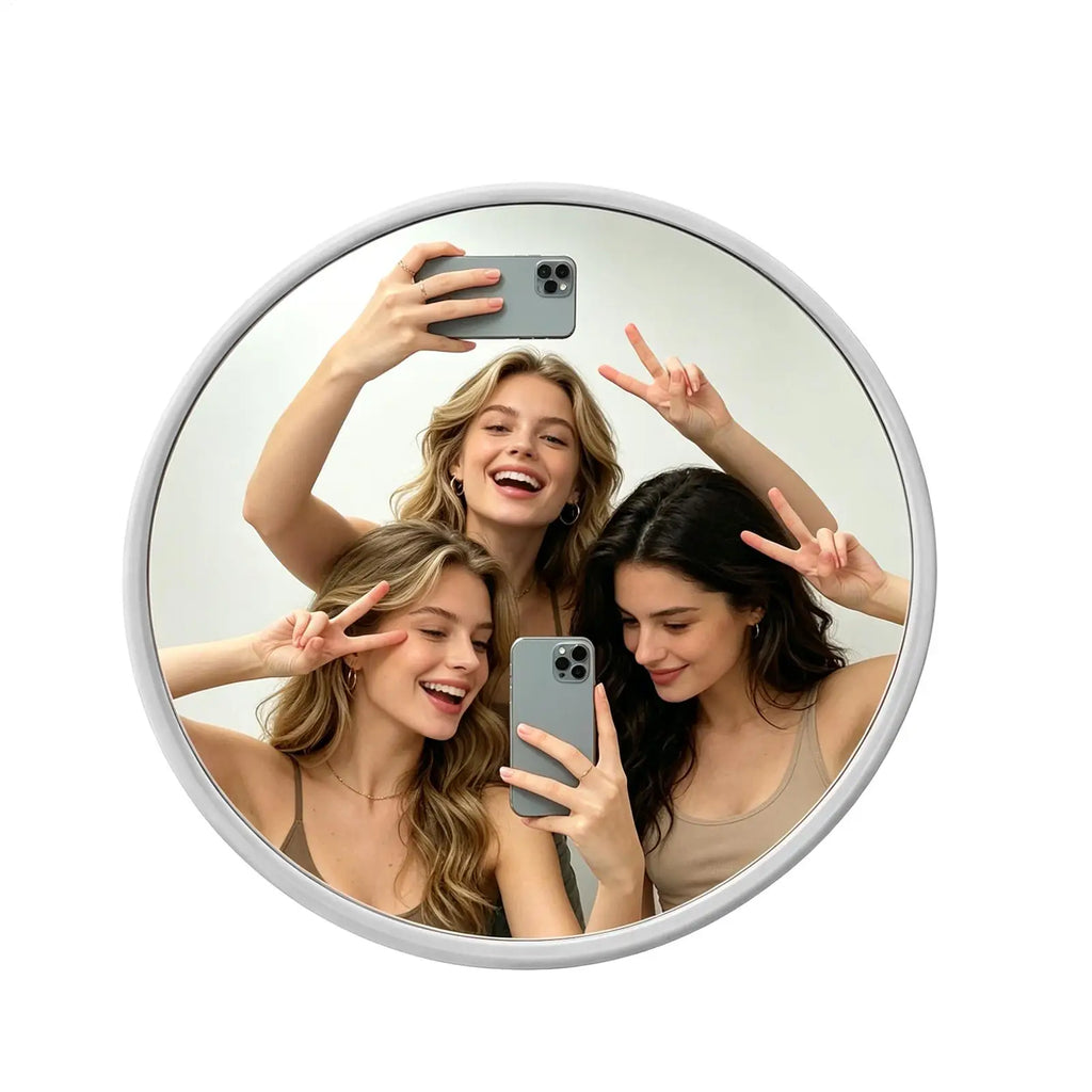 Round Convex Mirror Travel Handheld Selfie Mirror Portable Round Reflection Convex Mirrors for Photography Prop Vlogging Oasis Select