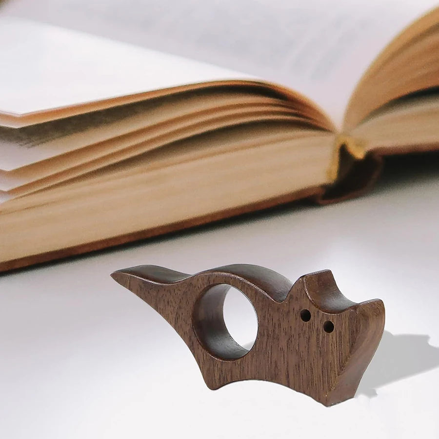 Natural Wood Cat Dog Bookmark, Animal Reading Marker, Eco - friendly Book Page Holder for Study, Unique Gift Oasis Select