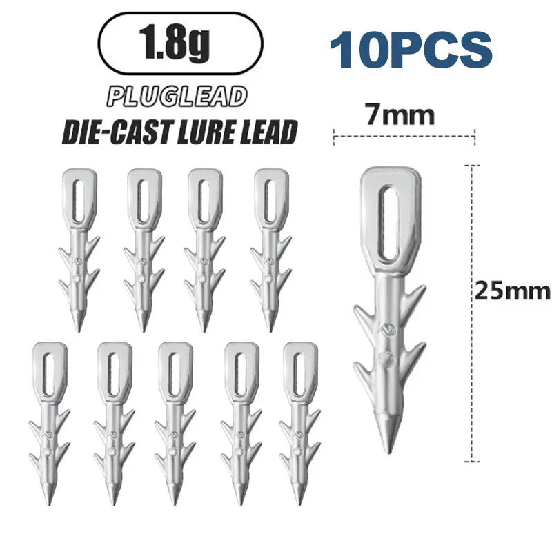 Fishing Sinkers 10PCS Worm Lure Weight Insert Nail Sinker Finesse Neko Rig Tackle Carp Bass Trout Saltwater Freshwater Gear Tool Oasis Select 1.8G 10pcs