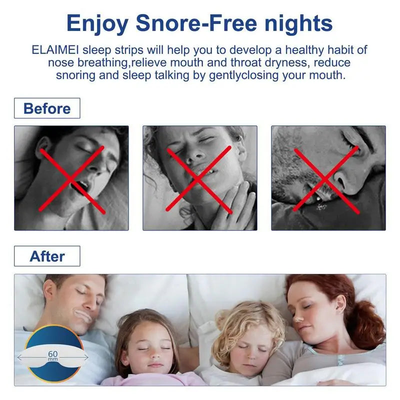 Sleep Strips Mouth Tape 120pcs Nasal Breath Sleep Patch Gentle and Effective Nose Breathing Tape for Car Hotel Travel Business Oasis Select