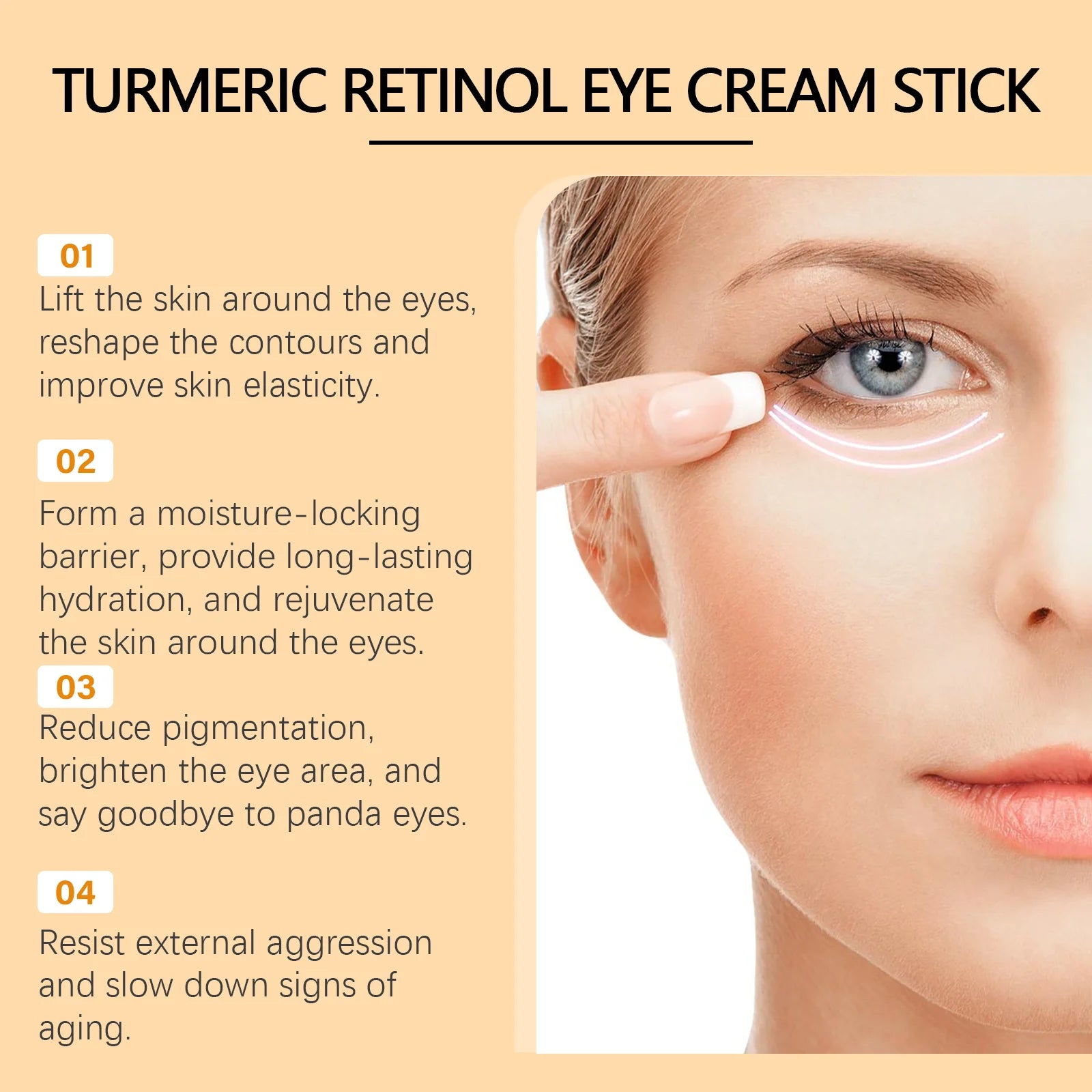Turmeric Retinol Eye Cream Stick – Dark Circles & Fine Lines Eye Cream Stick Oasis Select