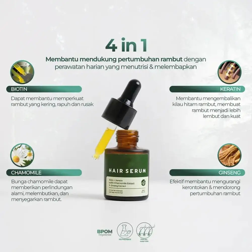 20ml Hair Oil With Keratin Treatment & Biotin, Rosemary Mint Scalp & Hair Strengthening Serum For Anti-Thinning Damaged Hair Oasis Select