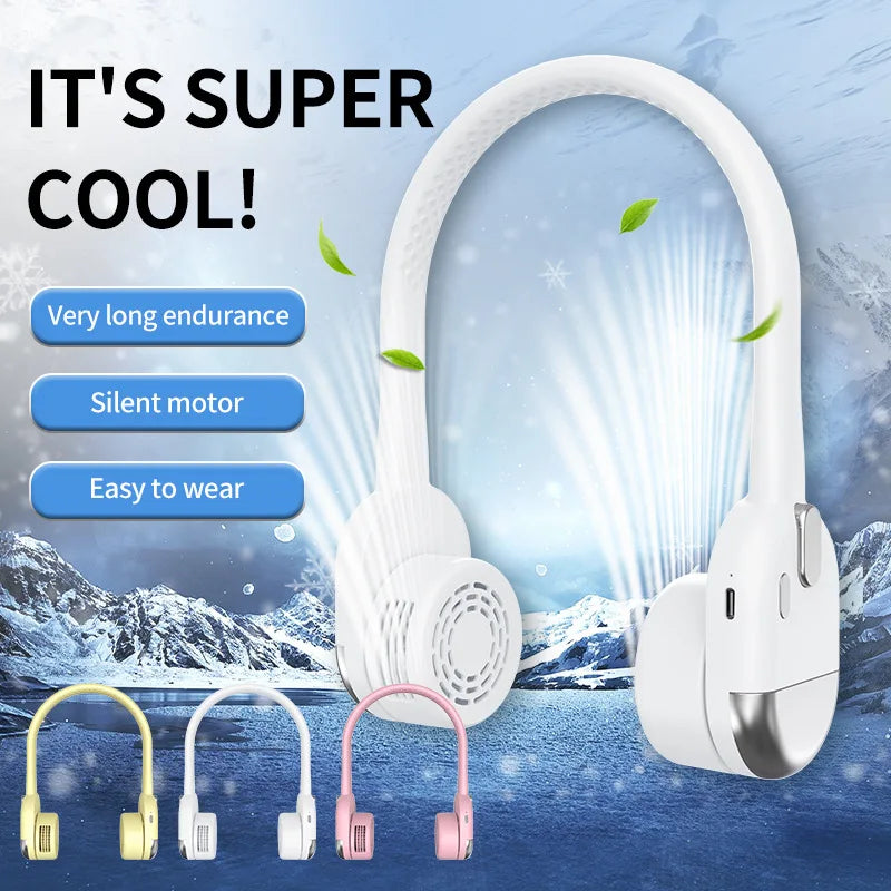 Bladeless Neck Fan – Foldable, USB Rechargeable & Silent