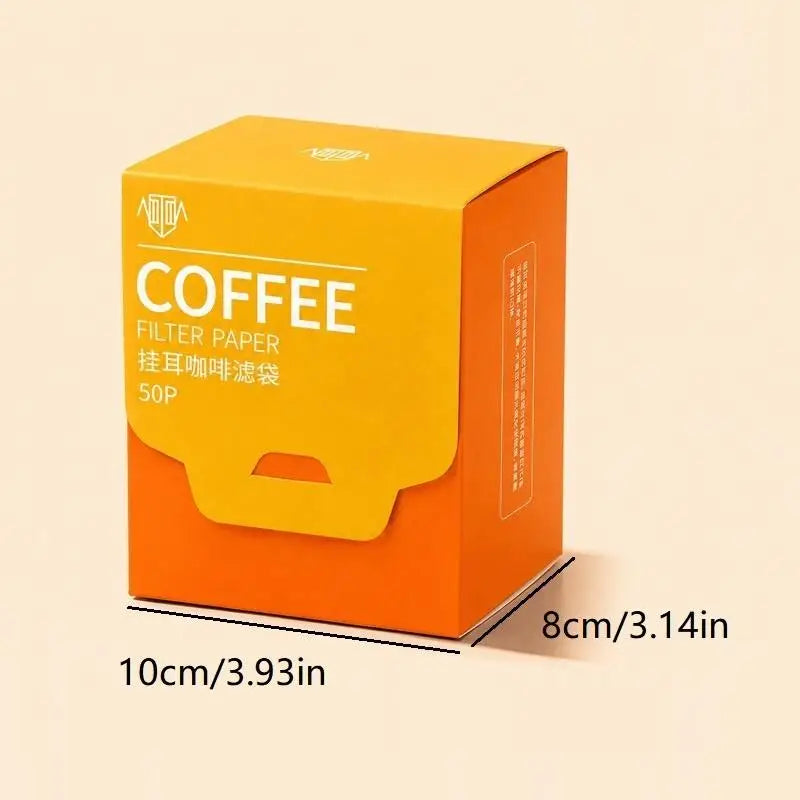 Disposable Hanging Ear Coffee Filters Food Grade Biodegradable 25/50 Pcs Portable for Home Office Travel Camping Oasis Select