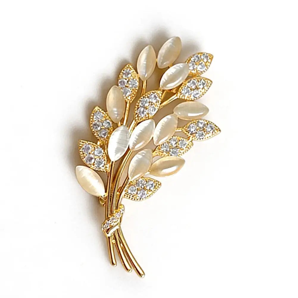 Zircon Tulip Pearl Brooch – Crystal Floral Lapel Pin for Women