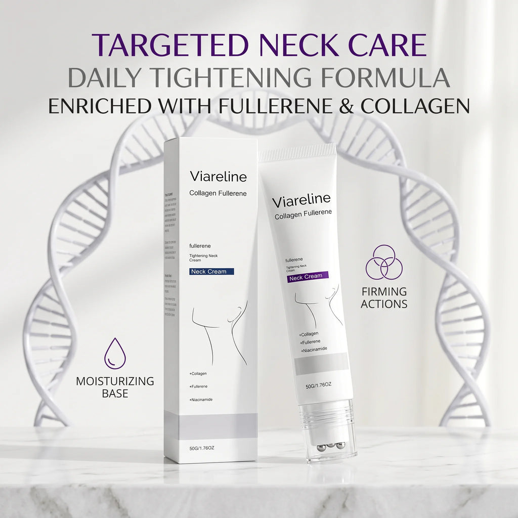 Collagen Neck Cream Roller Massage Tightening Neck Cream Reduce Neck Lines Reduce Double Chin Firming Lifting Brighten Skin Care Oasis Select