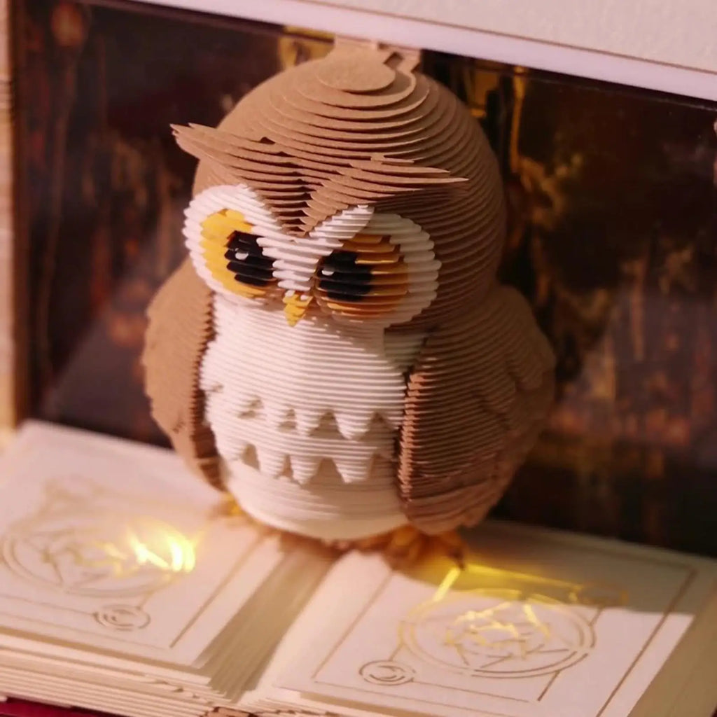 3D Tear Away Mini Desk Calendar 2026 3D Time Piece Calendar Owl-Shaped Tear Away Carving Time Piece Notepad for Christmas Decora Oasis Select