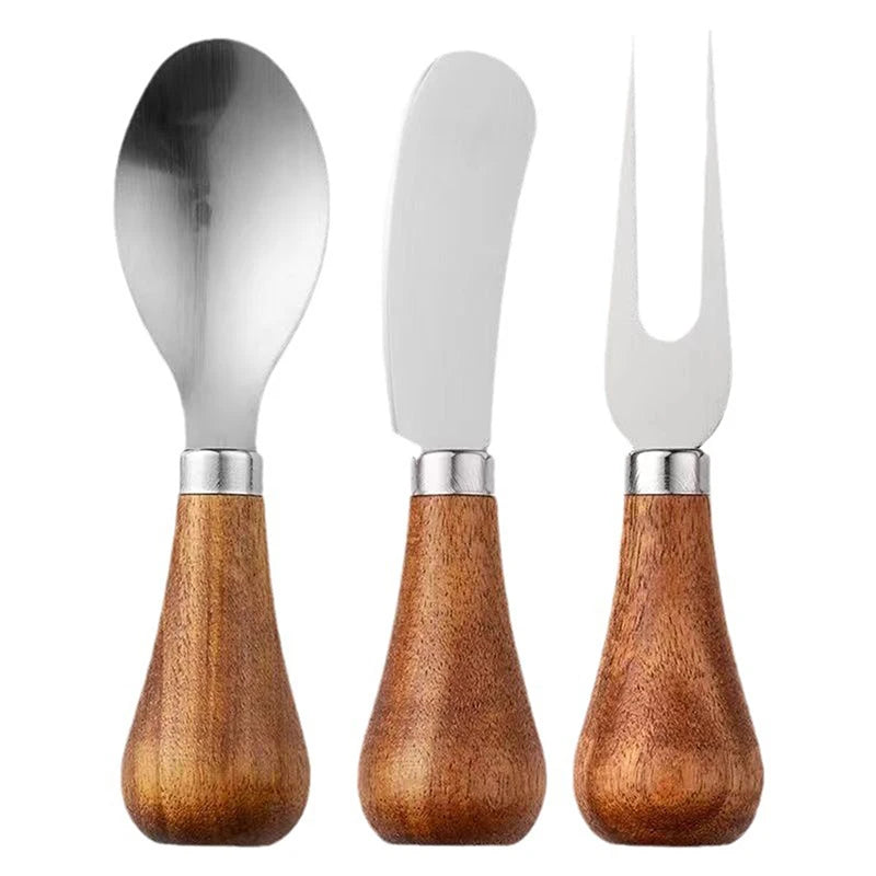 Stainless Steel Cheese Knife Set – Fork, Spreader & Spatula